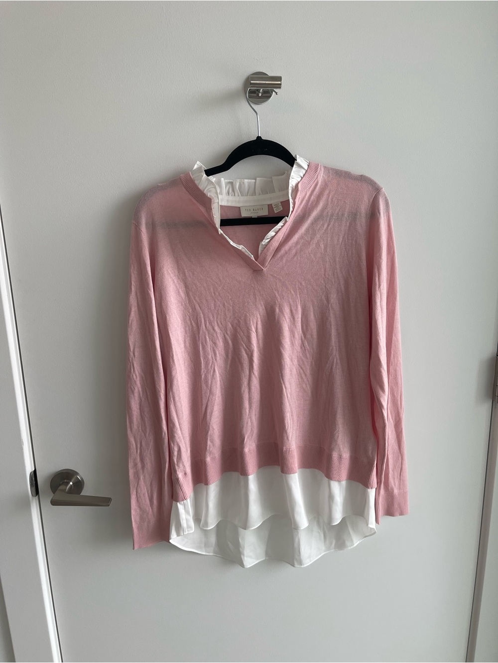 Ted Baker Pink Layered V-Neck Sweater Top
